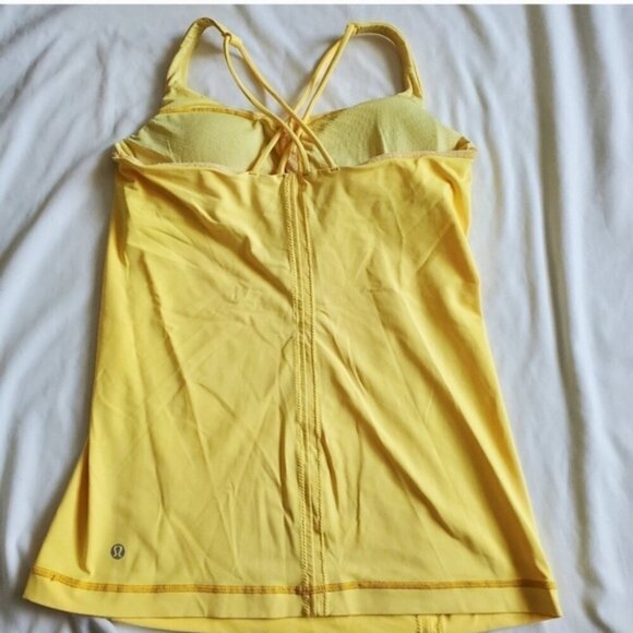 Lululemon Free To Be yellow built in bra - Picture 4 of 4